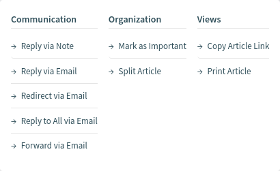 Article Detail View Actions