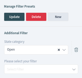 Business Object List Filter Preset