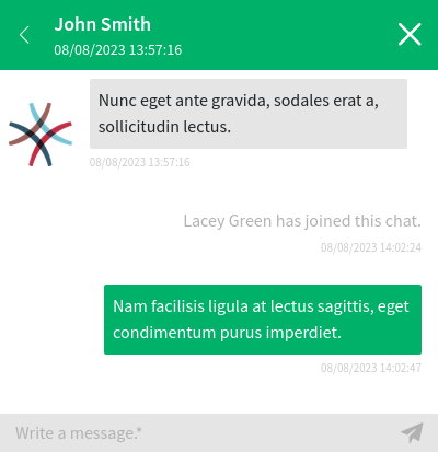 Agent to Customer User Chat