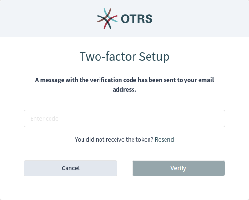 Two-factor Setup Email Verification