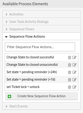 Sequence Flow Actions