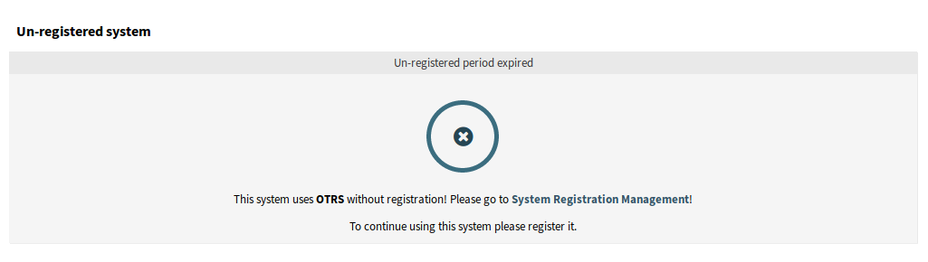 Nem regisztrált rendszer képernyő